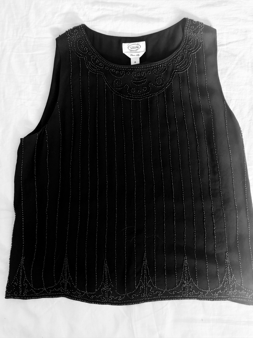 Black Beaded Silk Top